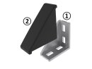 Bracket, 57x57x28mm, for M6, without groove, die-cast aluminium, bright
