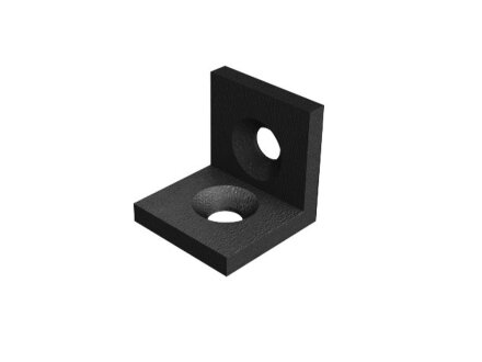 Angle, 20x20mm, sawn off and rounded, without radii, material: steel, black powder-coated