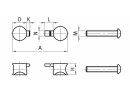 Set Uni-Stoßverbinder, Nut 6: 2 Univerbinder, Zinkdruckguß, verzinkt, 1 Schraube ISO7380, M6x35, 1 Mutter DIN934, M6