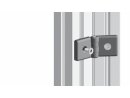 Heavy-duty plastic hinge, 45x45, with 4 centering bolts, slot 10, cannot be unhinged