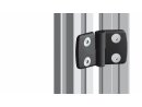 Plastic combination hinge 30.25, pin in half 30, hinged on the left, detachable, dimensions A1/A2 15.0/17.5mm