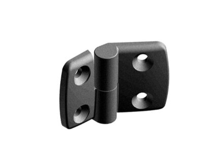 Plastic combination hinge 30.25, pin in half 30, hinged on the right, detachable, dimensions A1/A2 15.0/17.5 mm