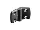 Plastic combination hinge 35.30, pin in half 35, hinged on the right, detachable, dimensions A1/A2 17.5/20.0 mm