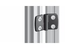 Plastic combination hinge 35.30, pin in half 35, hinged on the right, detachable, dimensions A1/A2 17.5/20.0 mm