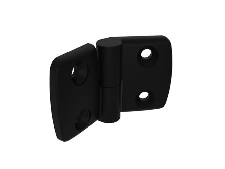 Plastic combination hinge 40.25, pin in half 40, hinged on the right, detachable, dimensions A1/A2 15.0/22.5mm