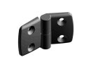 Plastic combination hinge 45.30, pin in half 45, hinged on the left, detachable, dimensions A1/A2 17.5/25.0 mm