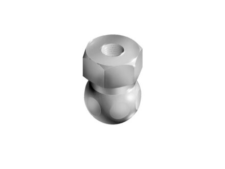 Ball 15, with hexagon, SW14, stainless steel 1.4305, with inner bore M8