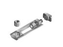 Fräsverbinder, Nut 10, für Profil 45, 19,5x10,5mm, Stahl, verzinkt, mit Hammerkopfmutter, Steg 3mm