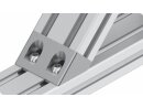 Hoekverbinder 45 °, 30x60 mm, sleuf 8, spuitgietaluminium, gelakt vergelijkbaar met RAL 9006