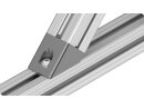 Hoekverbinder 45 °, 38,1x38,1 mm, sleuf 8, spuitgegoten aluminium, gelakt vergelijkbaar met RAL 9006