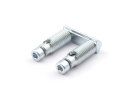 Set automatic double connector, consisting of: 2x cutting sleeve, slot 8, steel, galvanized, 2x screw DIN912, M6x40, 1x sliding block slot 8, 2xM6, l=36mm
