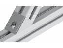 Angle connector 45, 45°, 45x45x52mm, M8, slot 10, die-cast aluminium, painted aluminum colour