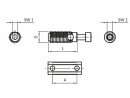 Set Automatikdoppelverbinder, Nut 8, Stahl, verzinkt, bestehend aus: 2x Schneidhülse, 2x Schraube DIN912, M6x40, 1x Nutenstein Nut8, 2xM6, l=36, mit Federkugel, gekerbt, elektrostatisch ableitfähig