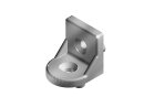 Set of rotating brackets 40x43x43, with slot fixings slot 10, die-cast aluminium, aluminum colored powder-coated, with 2x screw DIN 7991 M8x18, 2x hammer nut slot 10 M8