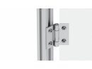 Metal hinge set, 20x20mm, not removable, stainless steel, bright, stainless steel axis, including fastening material 4x 4ISO7380M0406M, 4x 096H06410