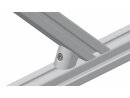 Spannverbinder 45°, für Nut8/10, Aluminium blank, mit Doppelbolzenkopfmutter, mit Senkschraube DIN912 M6x25, Stahl verzinkt