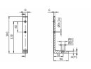 Soporte de piso 34x140 - 1.3 "x5.5", aluminio anodizado E6 / EV1