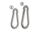Snap hook for tool gliders 80mm, 8mm wall thickness, stainless steel
