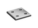 Connection plate, 86x86mm, 4x bore 9mm, aluminum, silver...