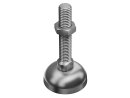 Adjustable foot, plate 45, bell, steel, zinc-plated, threaded rod M16, h=145mm, steel, zinc-plated, including nut