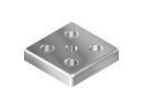 Transport and base plate, 80x80mm, M8, mounting holes for M8 screw, die-cast aluminium, bright