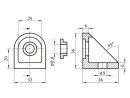 Joint bracket, 36x36x32mm, hole for M8 screw, die-cast...
