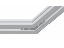 Conector de inglete 45 °, ranura 10, ángulo 60x60 mm, h = 3 mm, con 4 espigas roscadas M10x10, acero galvanizado