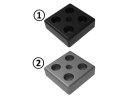 Transport and base plate, 40x40mm, M12, mounting holes for screw M5, die-cast zinc, black powder-coated