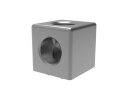 Connettore cubo 45, 2D, slot 10, per 2 profili, alluminio pressofuso, laccato color argento, con 2x tappi di copertura, PA, laccato color argento