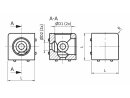Conector de cubo 45, 2D, ranura 10, para 2 perfiles, fundición de aluminio, lacado plateado, con 2x tapas ciegas, PA, lacado plateado