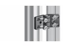 Metal hinge, 40x80mm, with oblong holes, cannot be removed, zinc die-cast, black powder-coated