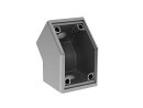 Angle connector 45°, 30x30mm, M8, slot 8/10, aluminium, painted similar to RAL 9006, including black cover cap, without assembly kit