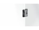 Minischarnier, 22x15mm, links angeschlagen, aushängbar, Achse Edelstahl, Zinkdruckguß, schwarz lackiert