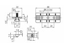 Profielschuif ZN 40 x 80 vast lager (set), sleuf 8, 2 glijschoenen POM, met bevestigingsmateriaal