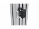 Door stop PA6 with rubber buffer EPDM Shore 70A, slot fixation slot 8/10 zinc, countersunk screw DIN7991 M5x14