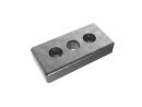 Transport and base plate, 45x90mm, M10, mounting holes for M8 screw, die-cast zinc, bright