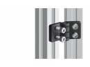 Zinc die-cast combination hinge 40.45, not detachable, black powder-coated, dimensions A1/A2 22.5/25mm