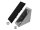 Set Winkel 40/80, 76x76x38mm, flach, Zinkdruckguss, alufarbig pulverbeschichtet, inklusive: Abdeckkappe, 4x Nutensteine, M8, Nut 8, 4x Linsenkopfschrauben, M8x16