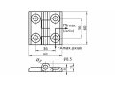 Metal hinge, 60x60mm, non-detachable, stainless steel...