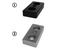 Transport and base plate, 40x80mm, M10, mounting holes for screw M8, die-cast zinc, black powder-coated