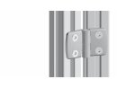 Bisagra combinada de aluminio 40,45, no desmontable, dimensiones A1 / A2 22,5 / 25,0 mm, aluminio fundido a presión, niquelado mate y cromado