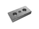 Transport and base plate, 50x100mm, M20, mounting holes for M10 screw, die-cast zinc, bright