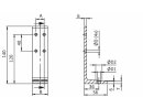 Soporte de piso, 2.99x5.51 ", 76x140, doble, aluminio anodizado E6 / EV1