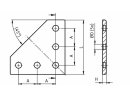 Connection plate, 118x118mm, with 5x bore ø9mm,...