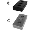 Transport and base plate, 45x90mm, M10, fixing holes for screw M8, die-cast zinc, black powder-coated