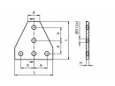 T-junction plate 110x110 - 4.3"x4.3", 90°,...