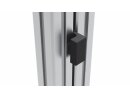 Fermaporta magnetico, PA6, slot di fissaggio 8/10 zinco, piastra di supporto in acciaio zincato, 2x viti a testa svasata DIN7991 M5x14