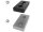 Transport- und Fußplatte, 50x100mm, M12, Befestigungslöcher für Schraube M10, Zinkdruckguß, schwarz pulverbeschichtet