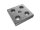 Transport and base plate, 90x90mm, M14, mounting holes for screw M8, die-cast zinc, bright