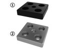 Transport and base plate, 80x80mm, M10, mounting holes...